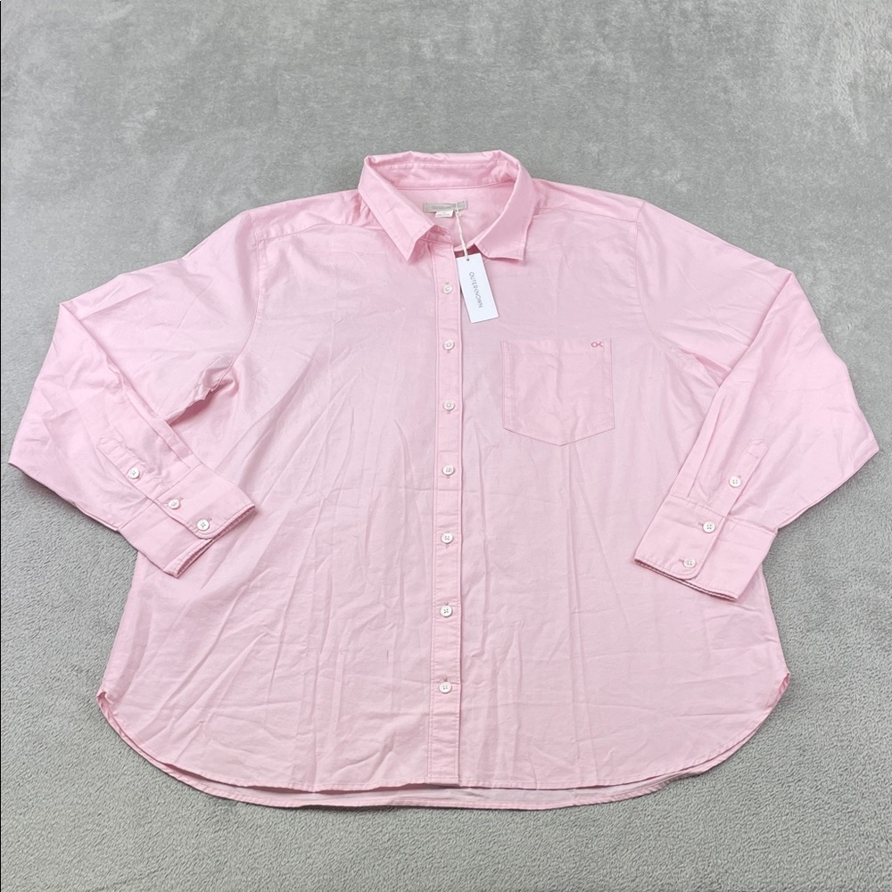 NEW Outerknown L 100% Organic Cotton Women's Pink Button-Up Shirt